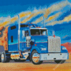 Blue Kenworth Truck Art Diamond Paintings