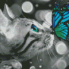 Butterfly On Cat Diamond Paintings