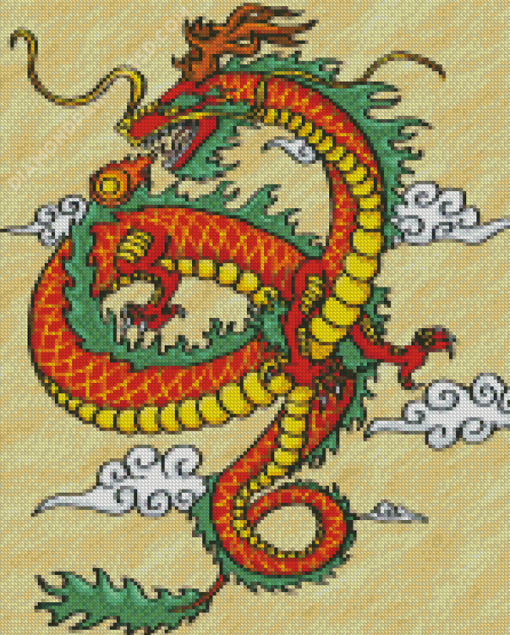 Chinese Dragon Illustration Diamond Paintings