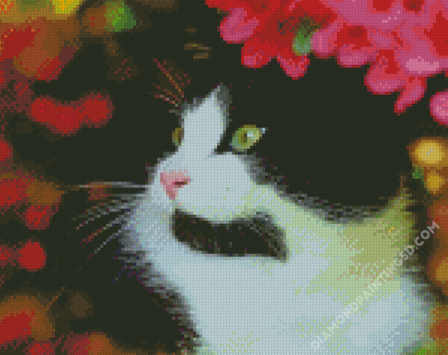 Cute Tuxedo Cat Diamond Painting 
