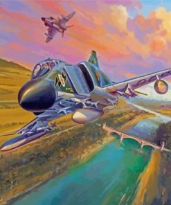 F4 Phantom Fighter Aircraft Art Diamond Paintings