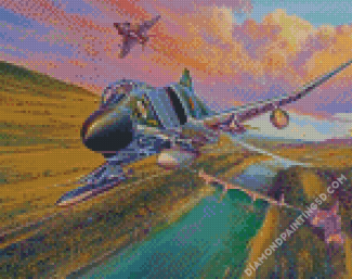 F4 Phantom Fighter Aircraft Art Diamond Paintings
