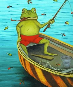 Fly Fishing Frog Diamond Paintings