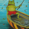 Fly Fishing Frog Diamond Paintings
