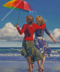 Friends In The Beach Diamond Paintings