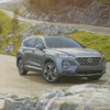 Grey Hyundai Santa Fe Car Diamond Paintings