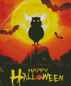 Halloween Owl Poster Diamond Paintings