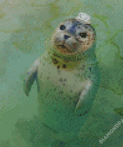 Harbor Seal In Water Diamond Paintings