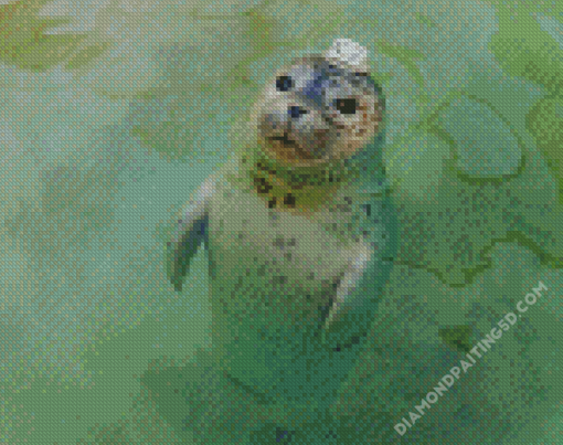 Harbor Seal In Water Diamond Paintings