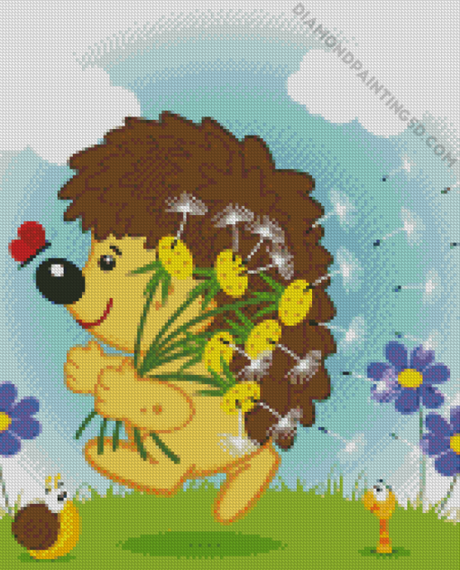 Hedgehog Dandelion Animation Diamond Paintings