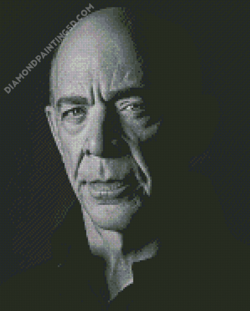 Jk Simmons in Black And White Diamond Paintings