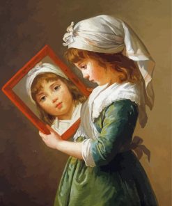 Julie Le Brun Looking in a Mirror Elisabeth Vigee Diamond Paintings