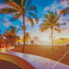 Lauderdale Beach At Sunset Diamond Paintings