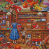 Mother And Son In Toy Shop Diamond Paintings