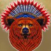 Native Bear Head Diamond Paintings