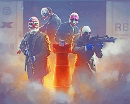 Payday 2 Video Game Diamond Paintings