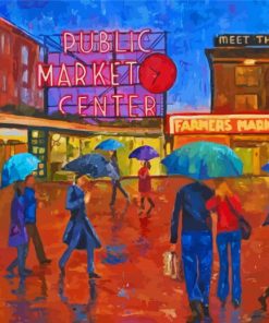 Pike Place Market Seattle Art Diamond Paintings
