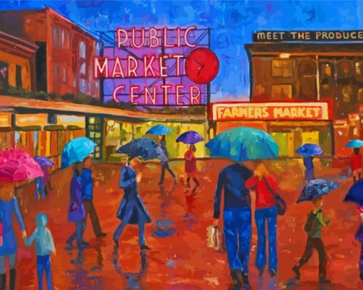 Pike Place Market Seattle Art Diamond Paintings