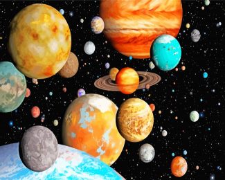 Planets And Stars Diamond Paintings
