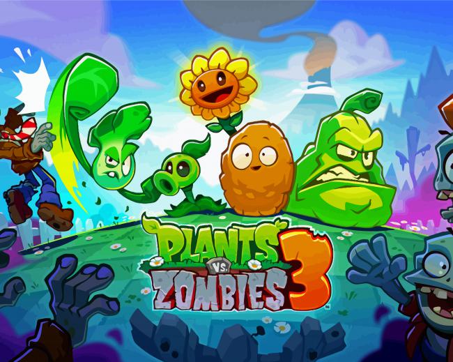 Plants Vs Zombies Game Poster Diamond Painting 