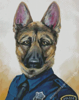 Police Dog In Suit Diamond Paintings