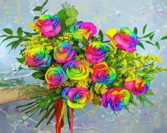 Rainbow Roses Diamond Paintings