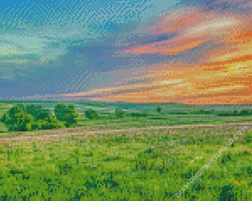 Sunset At Flint Hills Diamond Paintings