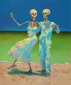 Two Skeletons Dancing Art Diamond Paintings