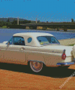 White 56 Ford Thunderbird Diamond Paintings