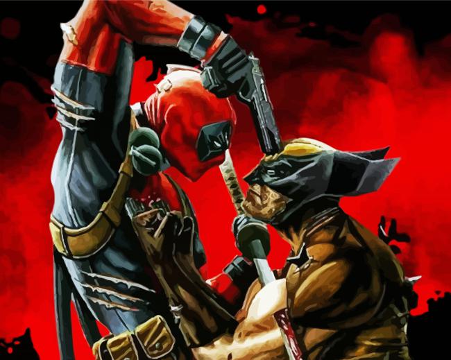 Wolverine Vs Deadpool Heroes Diamond Paintings