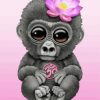 Adorable Baby Gorilla Diamond Paintings