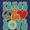 Aesthetic Peace Love Hippie Diamond Paintings