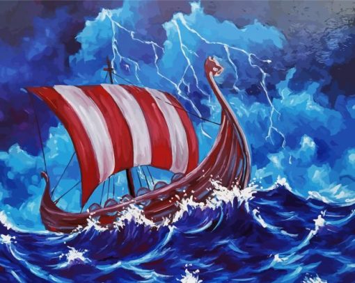Aesthetic Viking Vessel Art Diamond Paintings