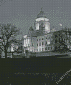 Black And White Providence Rhode Island State House Diamond Paintings