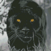 Black Jaguar With Yellow Ayes Diamond Paintings