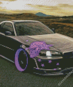 Black Nissan Skyline Car Diamond Paintings