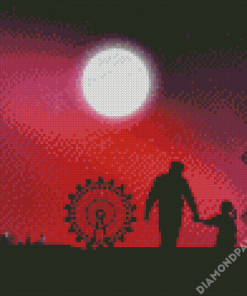 Father And Daughter Silhouette Art Diamond Paintings