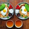 Healthy Morning Breakfast Egg And Salad Diamond Paintings