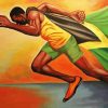 Jamaican Man Running Diamond Paintings