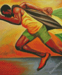 Jamaican Man Running Diamond Paintings