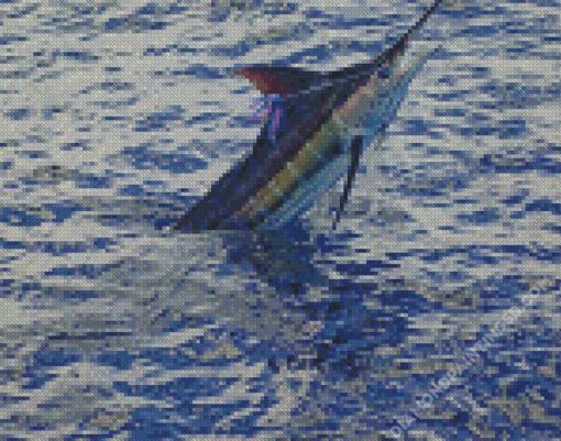 Marlin Fish in Sea Diamond Paintings