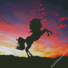 Sunset Red Sky Horse Diamond Paintings