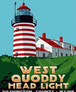 West Quoddy Head Lighthouse Poster Diamond Paintings