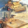 Army Tanks In The Desert War Art Diamond Paintings