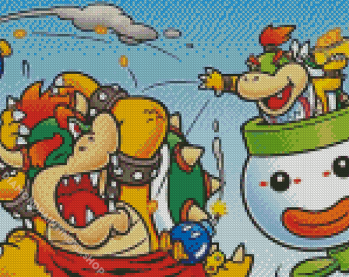Bowser And Bowser Jr Art Diamond Paintings