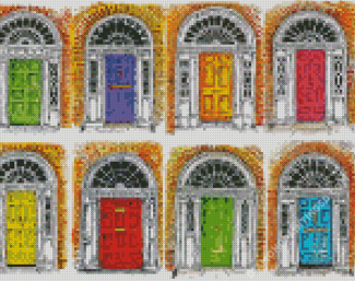 Colorful Irish Doors Art Diamond Paintings