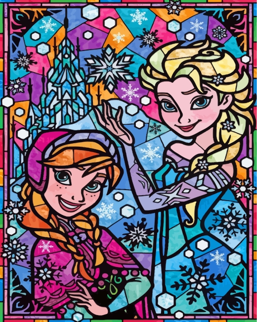 Disney Frozen Stained Glass Diamond Painting 