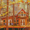 Fall Cabin Diamond Paintings