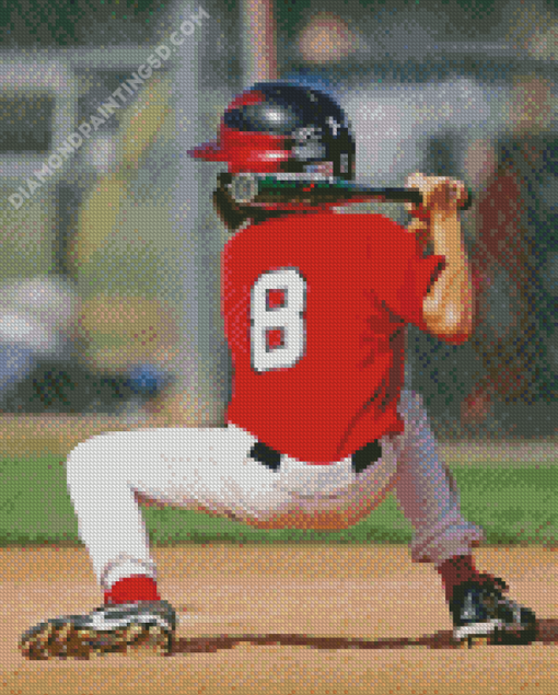 Little Boy Playing Baseball Diamond Paintings