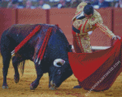 Matador And Bull Fight Diamond Paintings